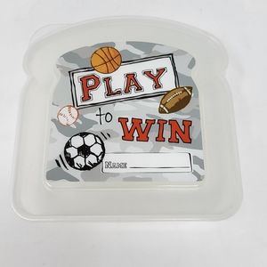 Kids Sandwich‎ Lunchbox Container BPA free Sports Themed Markable